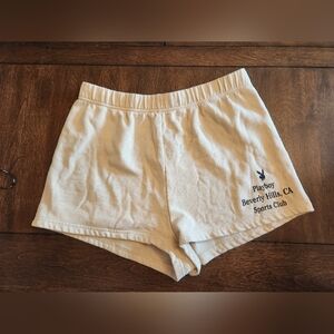 Pacsun Playboy Beverly Hills Sports Club Booty Shorts Size Large Cream Hiphop